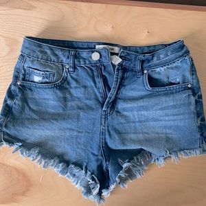 Refuge dark wash distressed Jean shorts